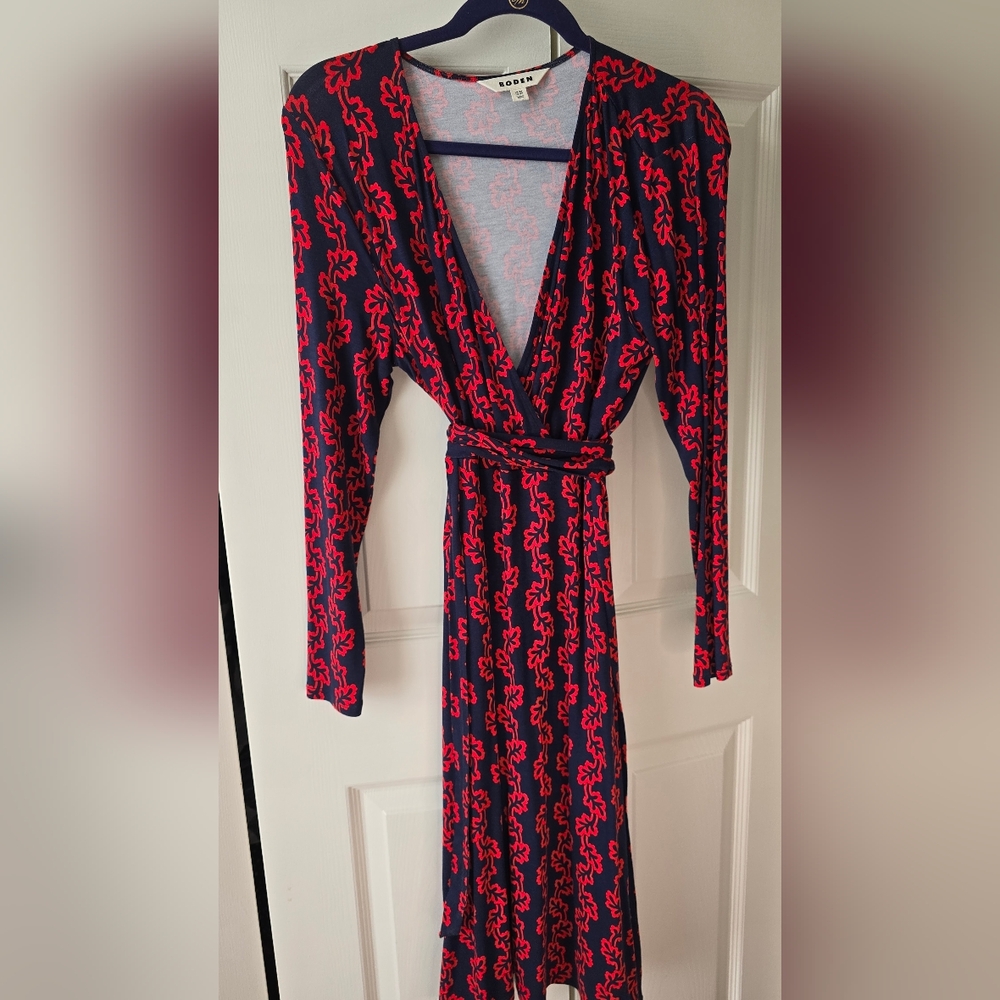 Boden Navy Faux Wrap Dress